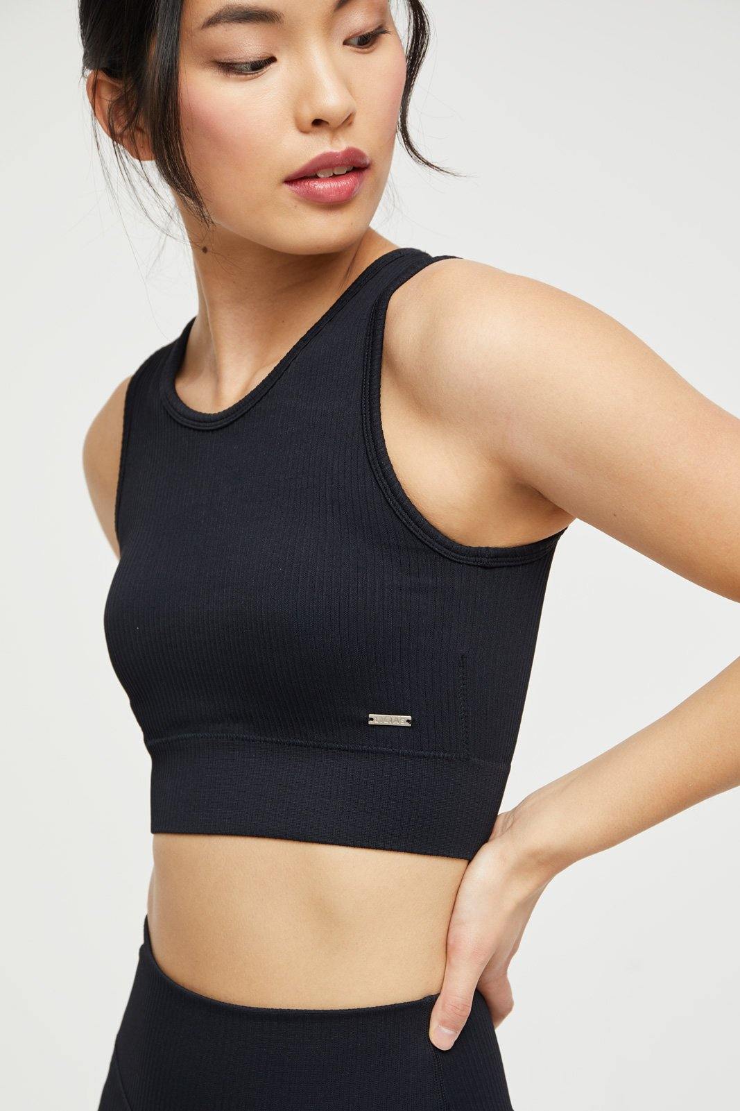 Ribbed Knit Longline Sports Bra - Lilias Active