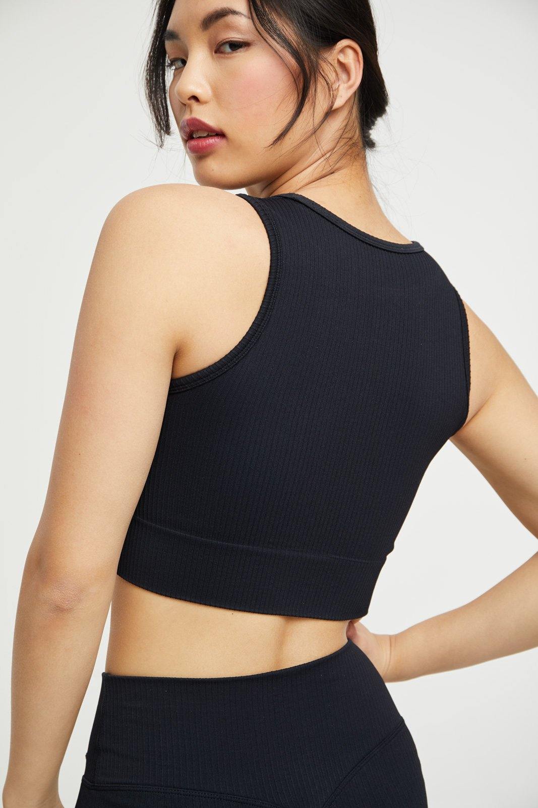 Ribbed Knit Longline Sports Bra - Lilias Active