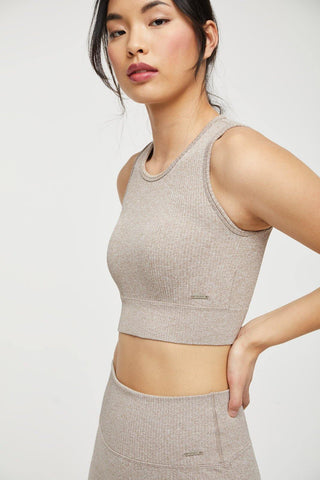 Ribbed Knit Longline Sports Bra - Lilias Active