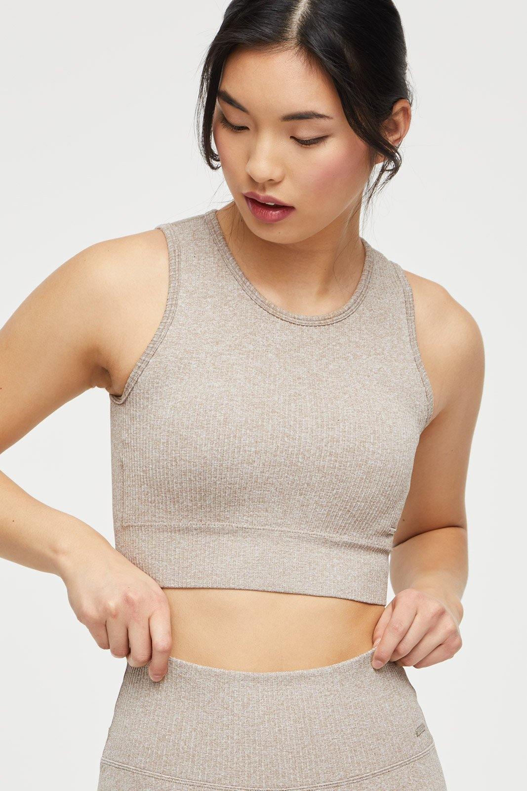 Ribbed Knit Longline Sports Bra - Lilias Active