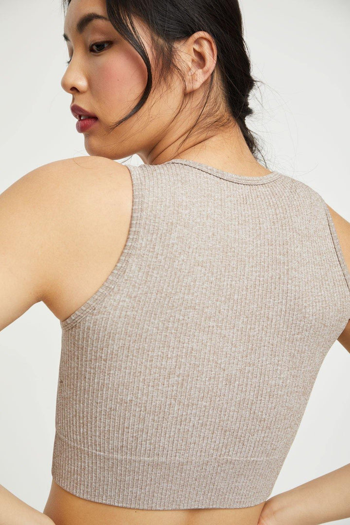 Ribbed Knit Longline Sports Bra - Lilias Active