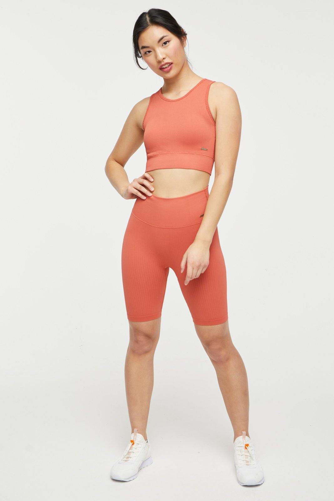 Ribbed Knit Bike Shorts - Lilias Active