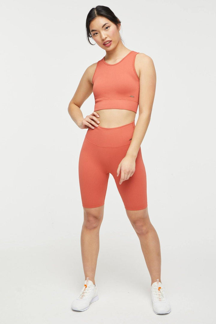 Ribbed Knit Bike Shorts - Lilias Active
