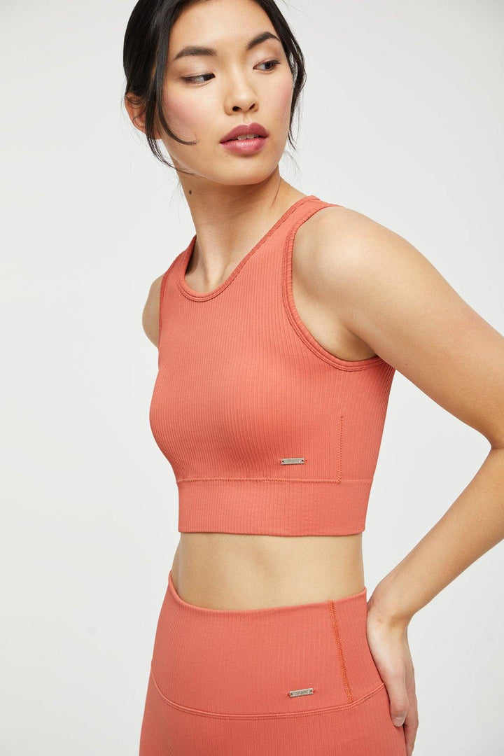Ribbed Knit Longline Sports Bra - Lilias Active