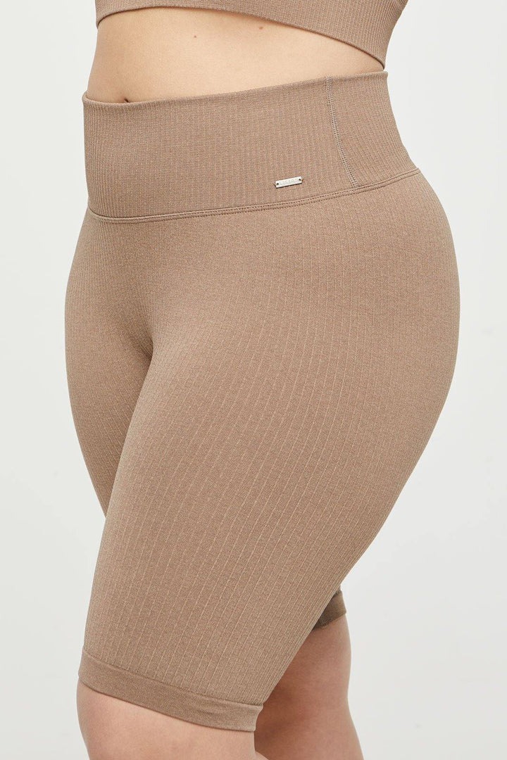 Ribbed Knit Bike Shorts - Lilias Active