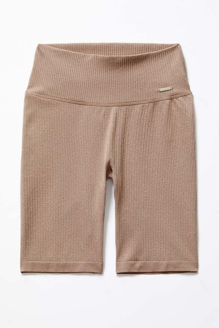 Ribbed Knit Bike Shorts - Lilias Active