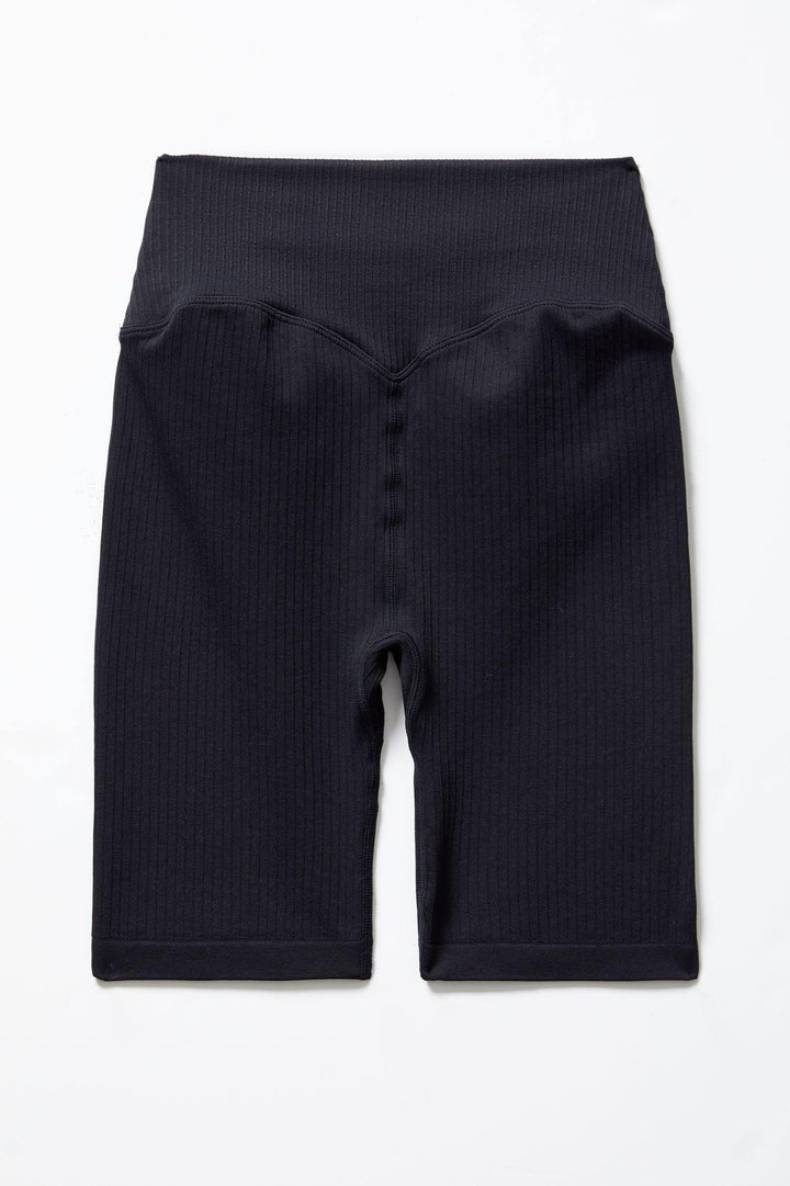Ribbed Knit Bike Shorts - Lilias Active