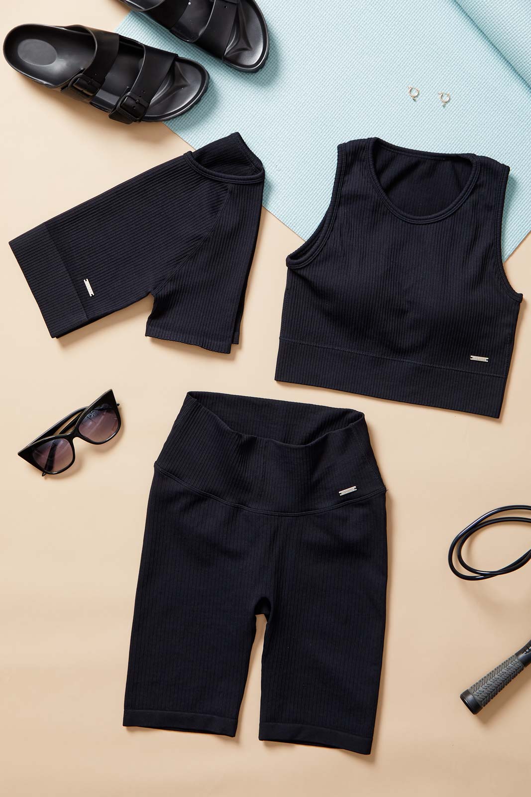 Ribbed Knit Bike Shorts