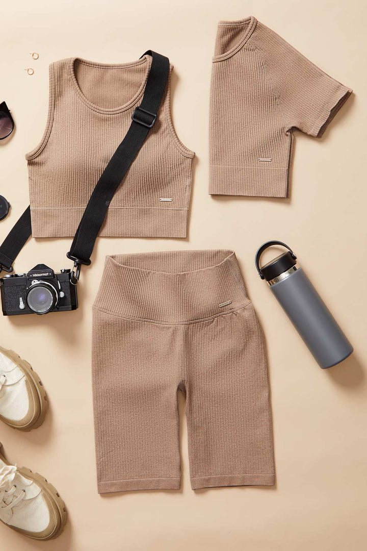 Ribbed Knit Bike Shorts