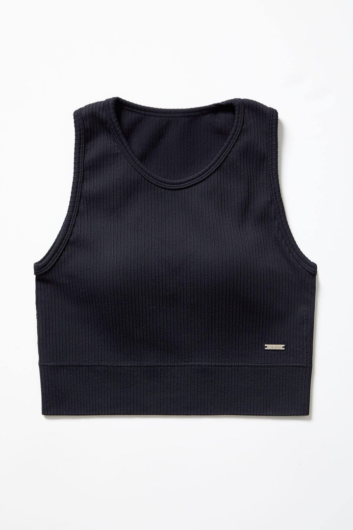 Ribbed Knit Longline Sports Bra - Lilias Active