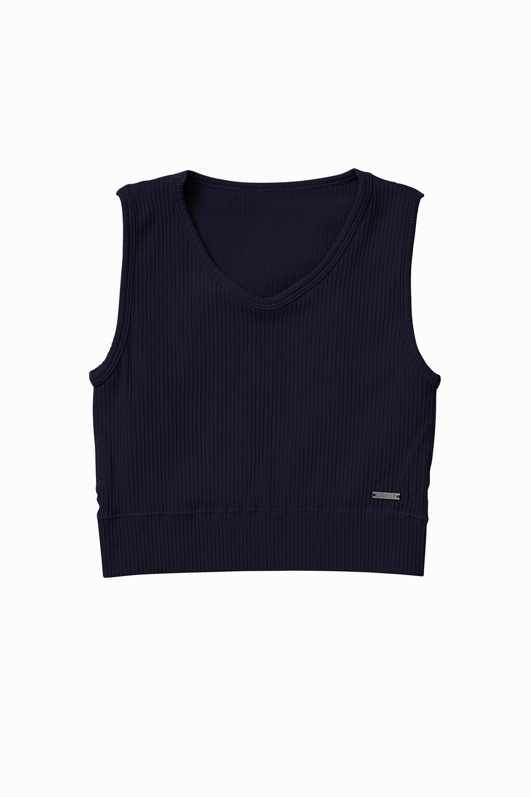Ribbed Knit Longline Sports Bra