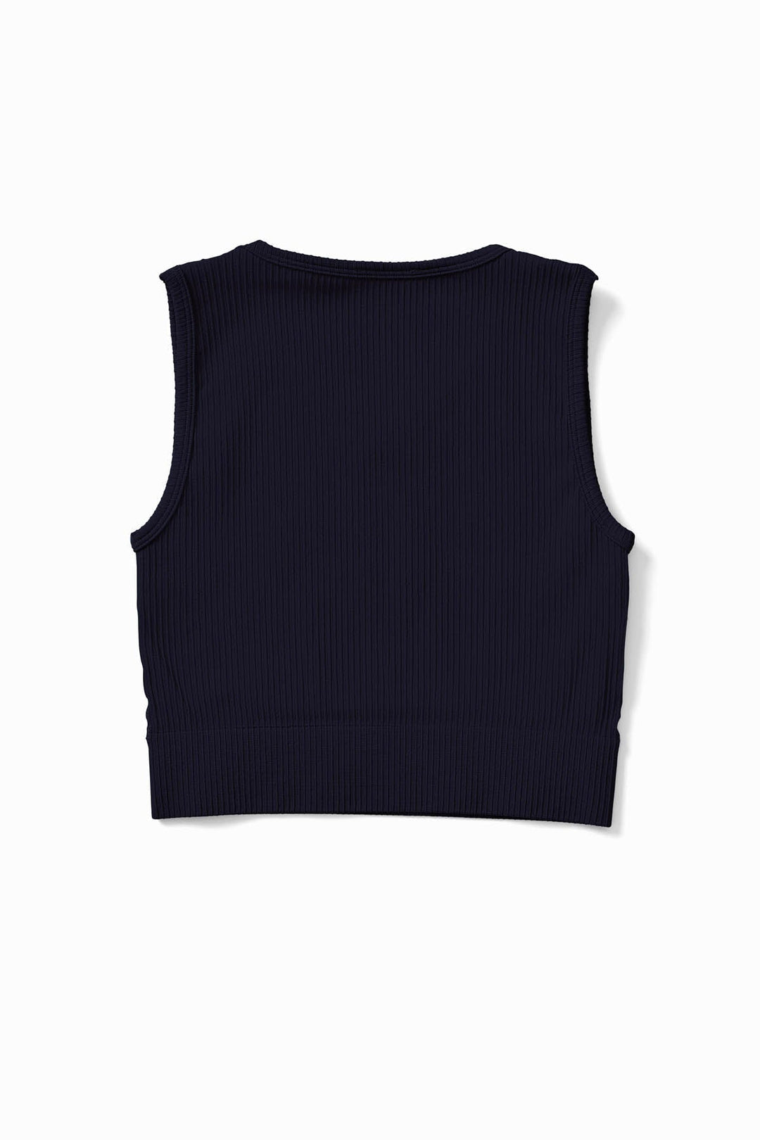 Ribbed Knit Longline Sports Bra