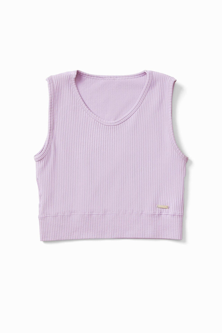 Ribbed Knit Longline Sports Bra