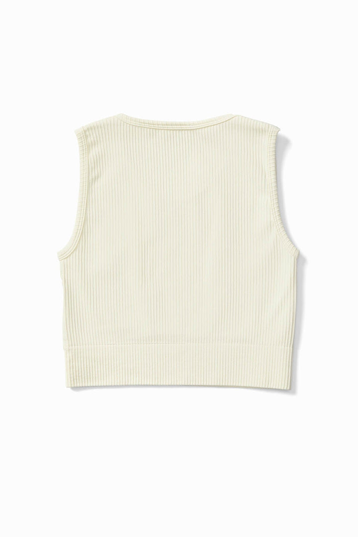 Ribbed Knit Longline Sports Bra