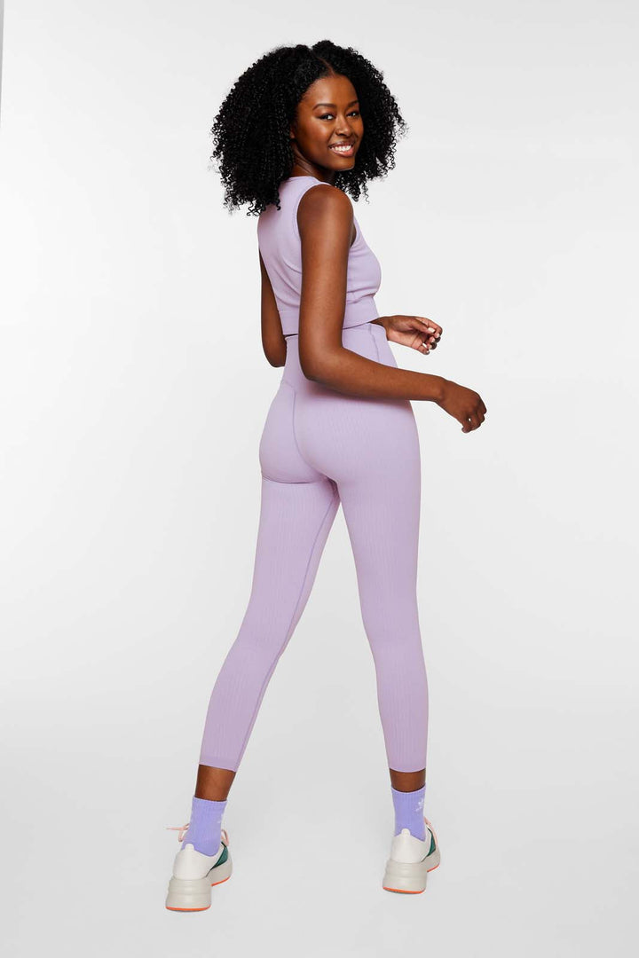 Ribbed Knit Longline Sports Bra