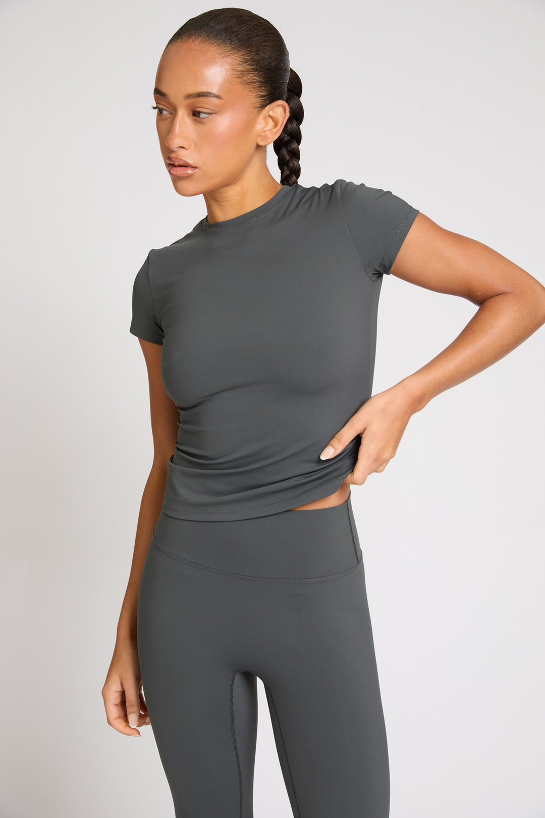 Core Short Sleeve Longline Top