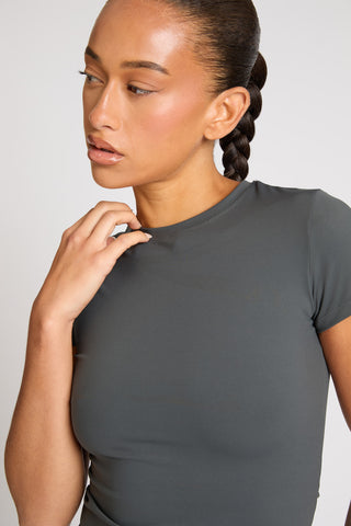 Core Short Sleeve Longline Top