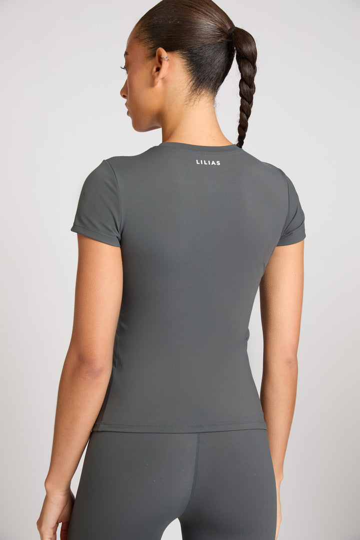 Core Short Sleeve Longline Top