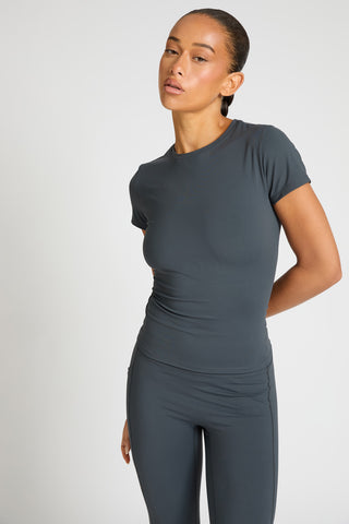 Core Short Sleeve Longline Top