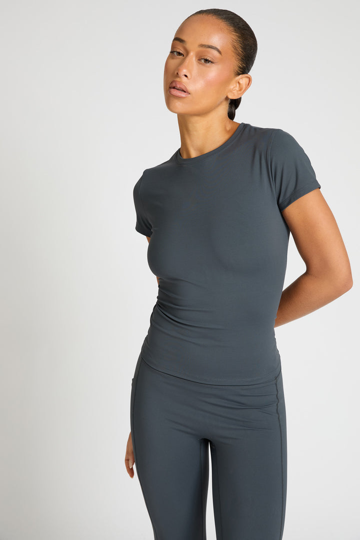 Core Short Sleeve Longline Top