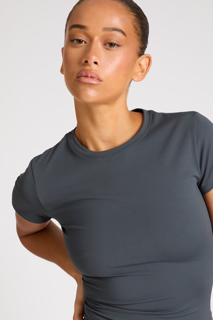 Core Short Sleeve Longline Top