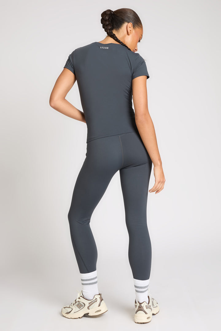 Core Short Sleeve Longline Top