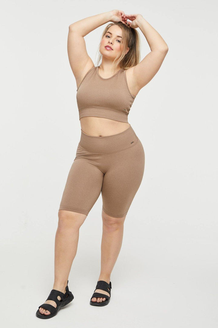 Ribbed Knit Bike Shorts - Lilias Active