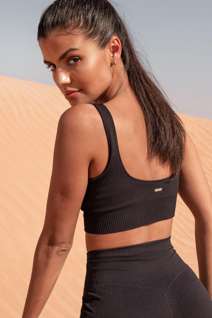 Ribbed Knit Sports Bra - Lilias Active